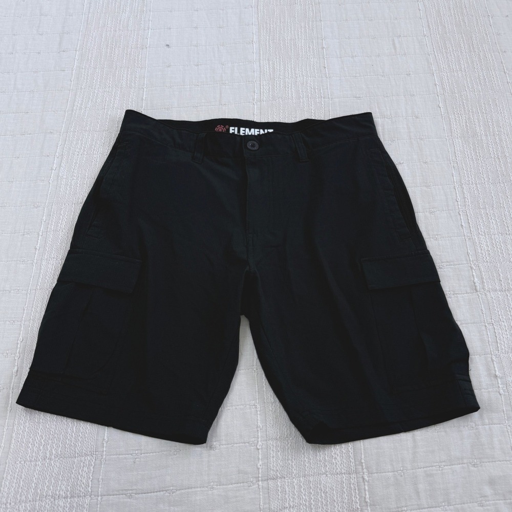 Element Cargo Shorts Mens 32 Black Ripstop Skateboarding Outdoor